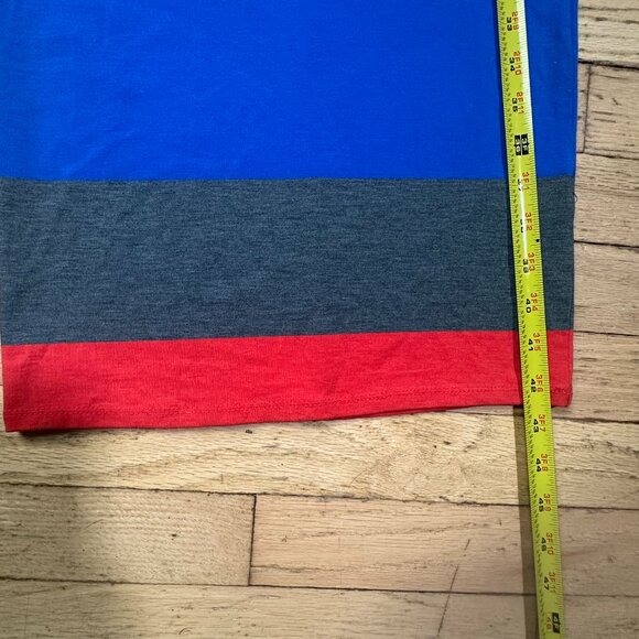 NWOT Express Blue and Multicolor Striped Bodycon Midi Dress Size XS - Picture 6 of 6